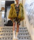 Mustard faux fur jacket