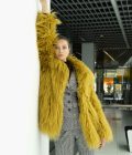 Mustard faux fur jacket