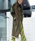 Ręcznie malowane sztuczne futro KHAKI FRIDA - obrazek 4
