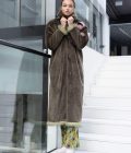 Ręcznie malowane sztuczne futro KHAKI FRIDA - obrazek 2