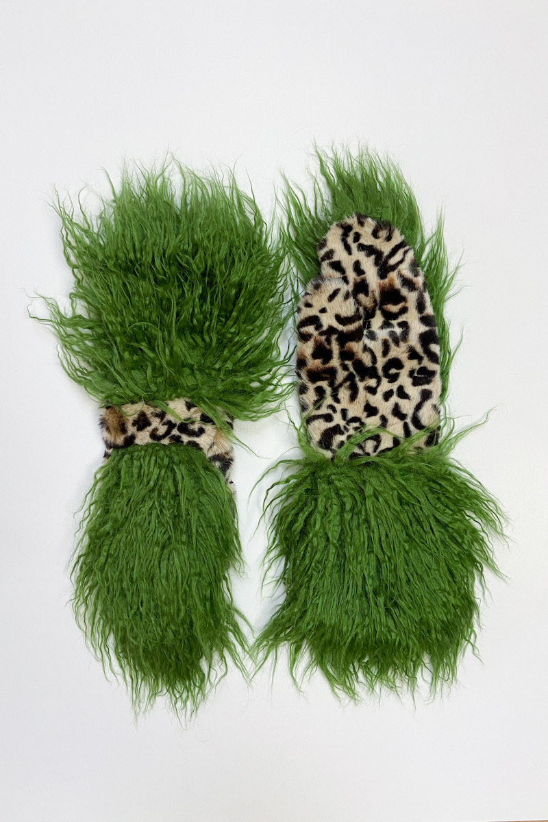 Zielone rękawiczki zimowe