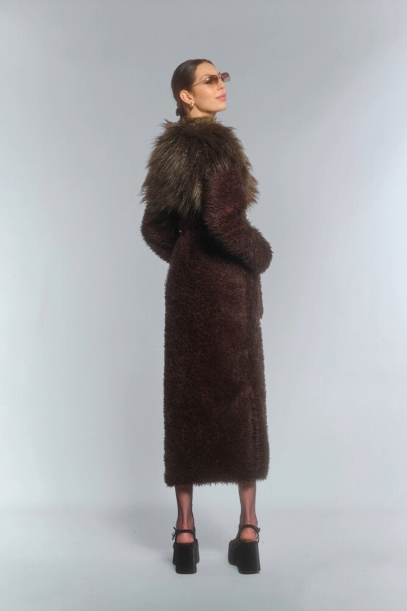 Brązowe sztuczne futro SUPERSTAR