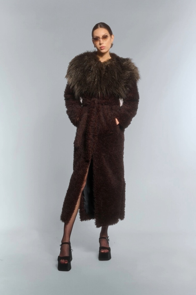 Brązowe sztuczne futro SUPERSTAR
