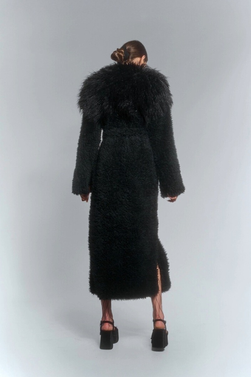 Czarne sztuczne futro SUPERSTAR