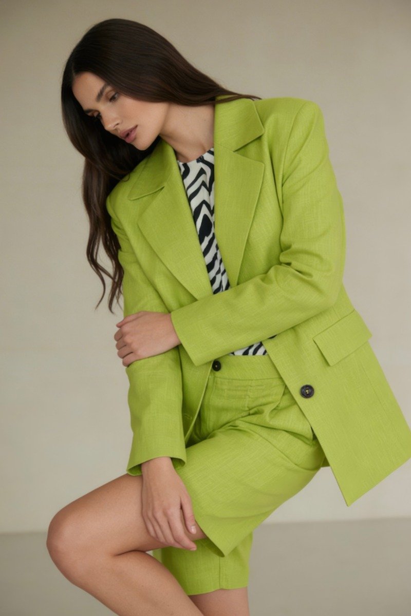 zielona lniana marynarka fortini