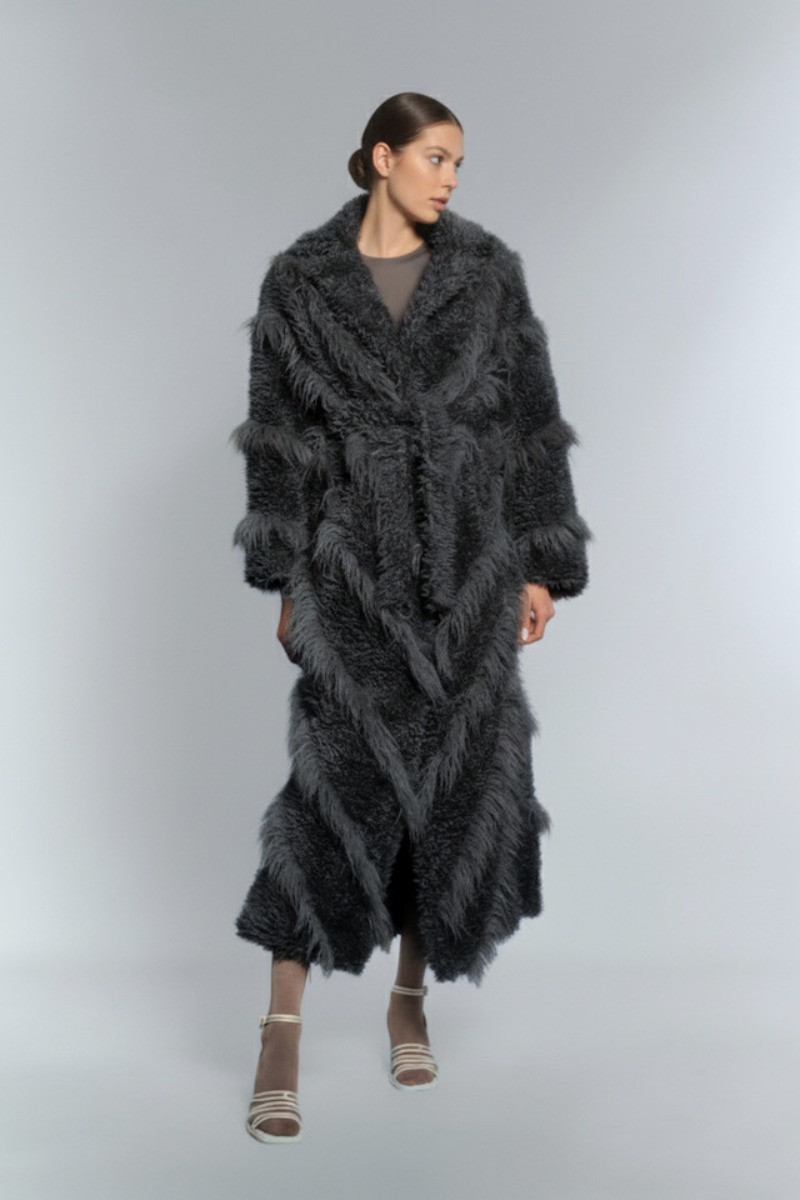 Grafitowe sztuczne futro IT GIRL