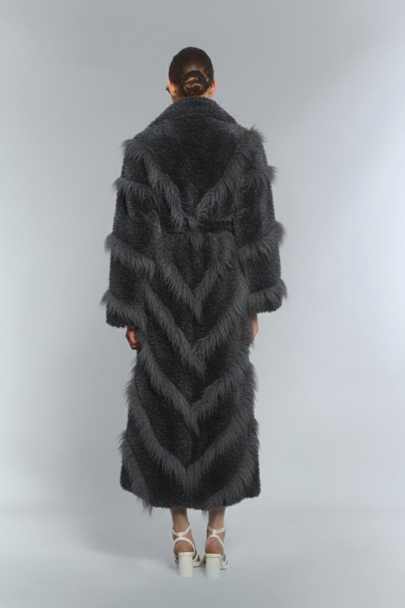 Grafitowe sztuczne futro IT GIRL