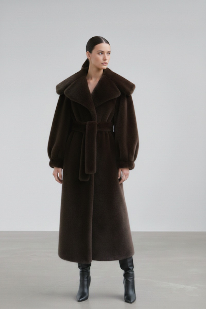 Brązowe sztuczne futro OLD MONEY 2.0 FORTINI – eleganckie futro damskie