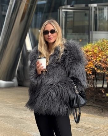 Grafitowe sztuczne futerko LIKE A DIVA